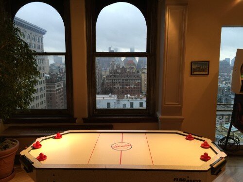 air hockey at nyc penthouse