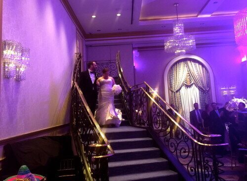 Wedding couple being introduced into reception room The Grove Wedding NJ