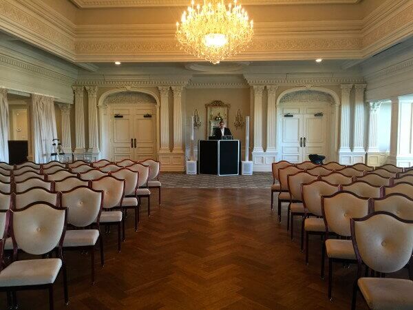 Park Savoy Wedding Park Savoy NJ DJ set up before wedding ceremony