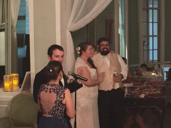 Metropolitan building dj and karaoke wedding Karaoke singing during wedding reception