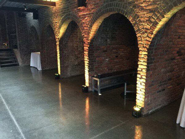 The music from the DJ Was incredible Expressway Music DJ's wireless decor uplights at the Foundry