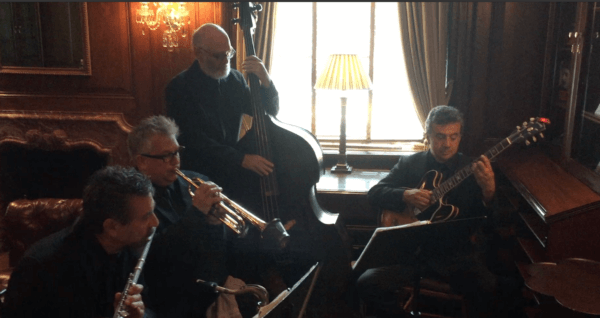 Summer Wedding NYC Expressway Music Jazz quartet playing Cocktail hour