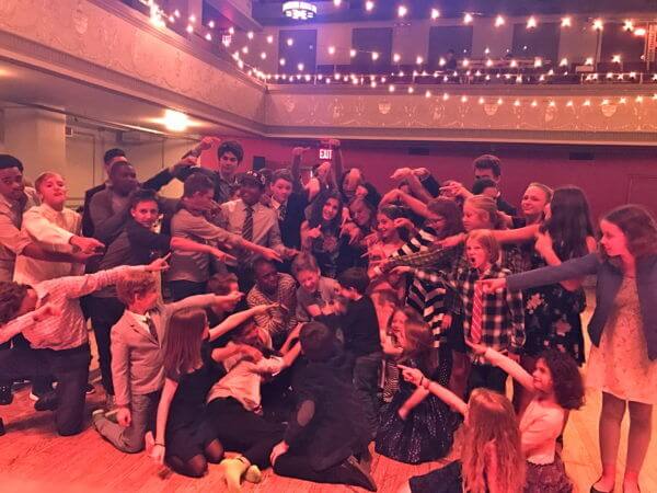 Photo of Bar Mitzvah Kids At Roulette Brooklyn Bar Mitzvah Group Photo