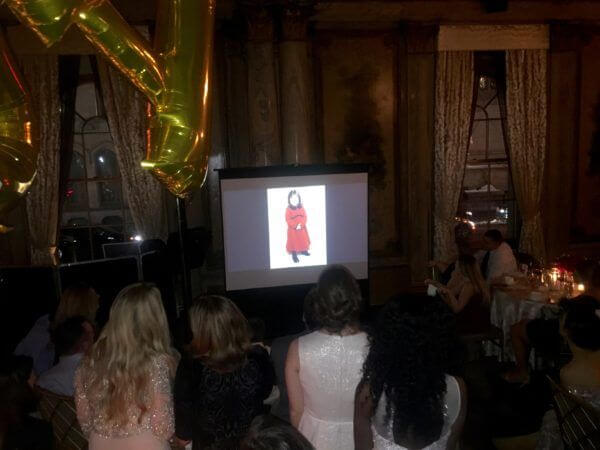 Lotte New York Palace Sweet 16 Expressway Music "Show & Go" projector and screen to show Montage