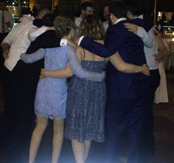 new rochelle wedding at glen island blog Friends bonding moment at wedding glen island harbour club