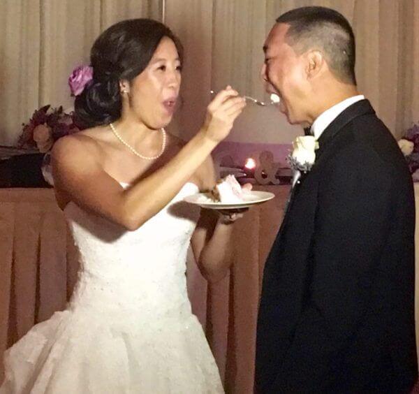 cake cutting at Sheraton Flushing Wedding