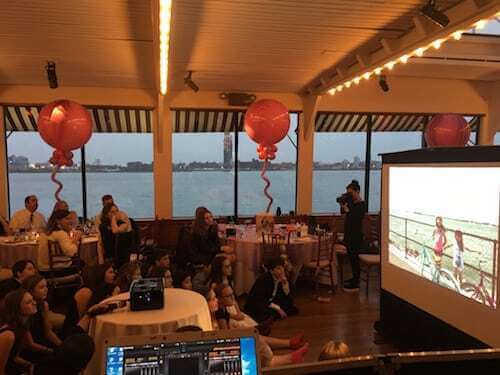 projector and screen for montage