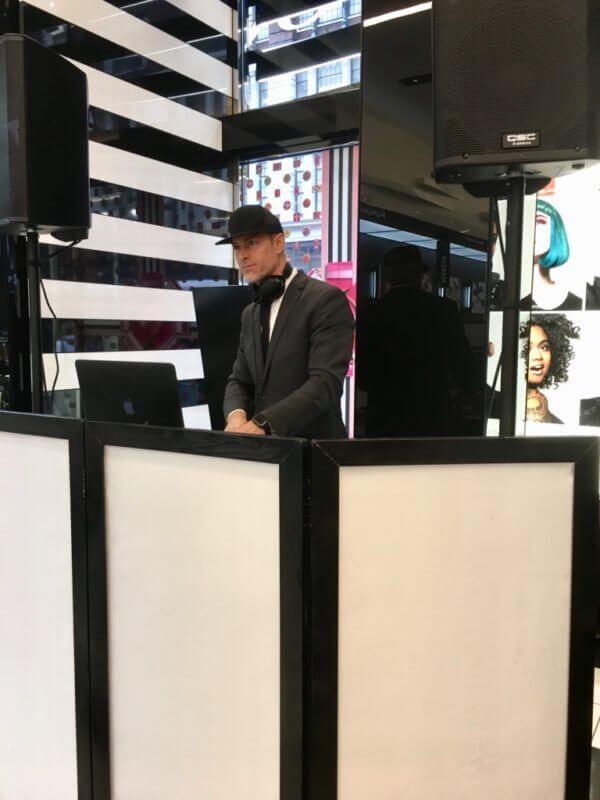Disc Jockey in Make up store Manhattan
