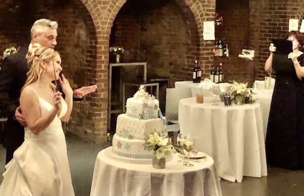 Micro Wedding at The Foundry NYC The foundry cake cutting at micro Wedding