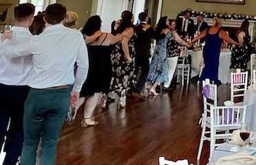 Wedding dj dancing to dj at Highlands cc