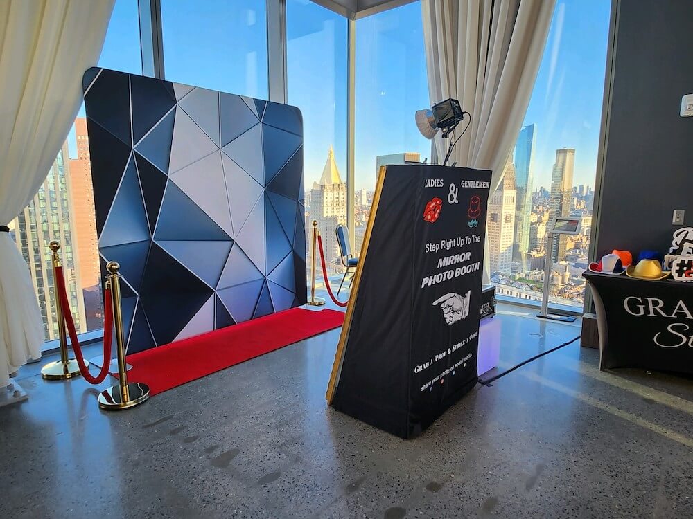 mirror photo booth with view