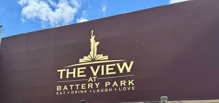 the view at Battery gardens sign